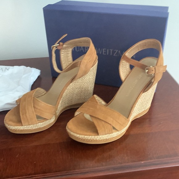 Authentic Stewart Weitzman women’s wedge sandal size8M only worn once - Picture 3 of 16